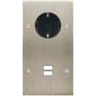 MODELEC - Façade Confidence Laiton Acier Brosse Double Verticale PCK U1 à Vis