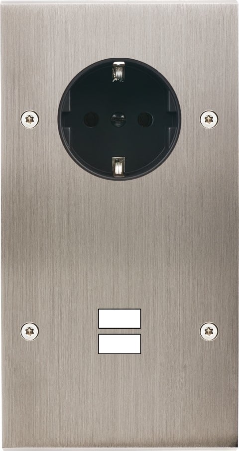 MODELEC - Façade Confidence Laiton Nickel Satine Double Verticale PCK U1 à Vis