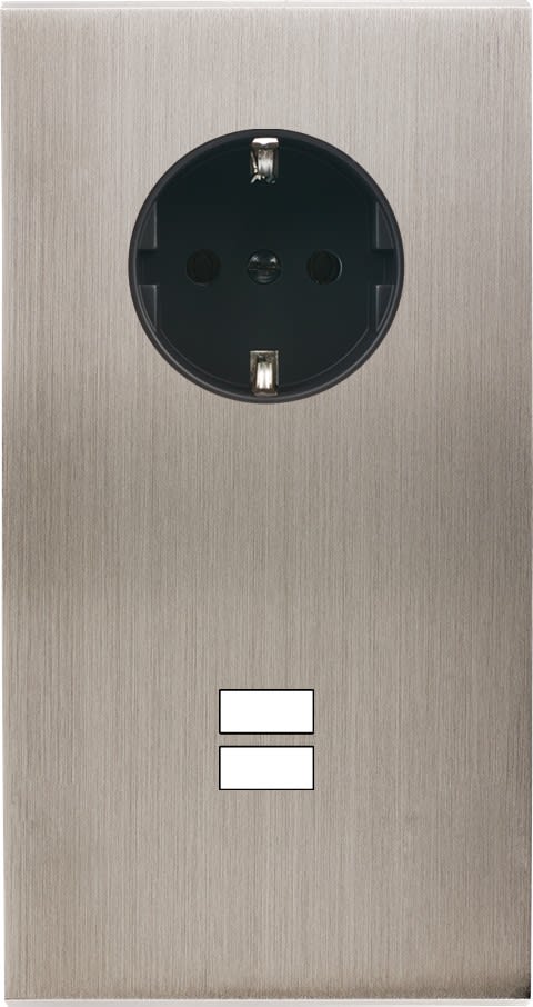 MODELEC - Façade Confidence Laiton Nickel Satine Double Verticale PCK U1