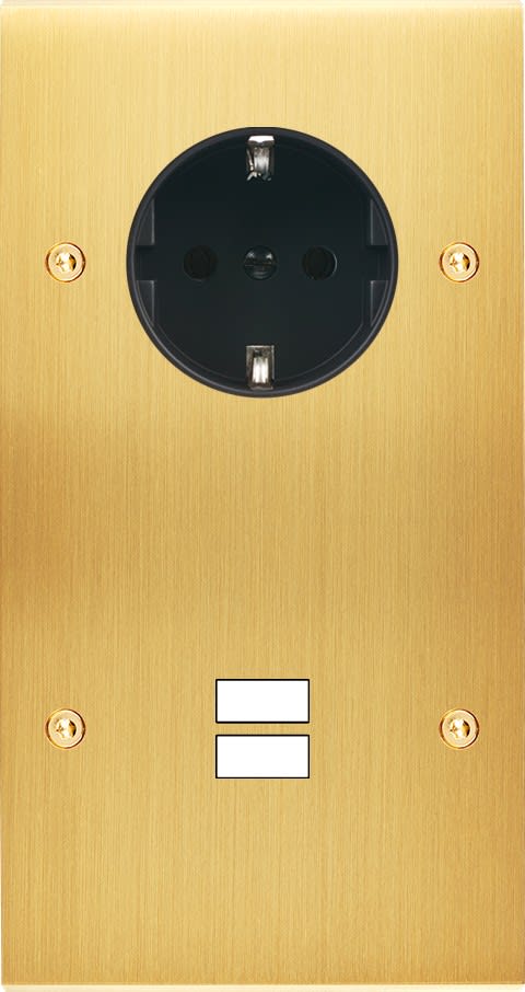 MODELEC - Façade Confidence Laiton Satine Double Verticale PCK U1 à Vis