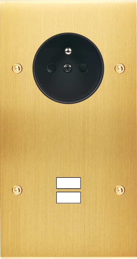 MODELEC - Façade Confidence Laiton Satine Double Verticale PC U1 à Vis