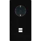 MODELEC - Façade "M" Noir Mat Double Verticale 1 Prise Schuko 1 Chargeur USB magnétique