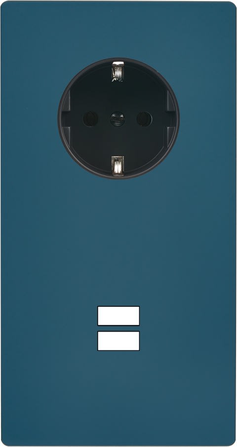 MODELEC - Façade "M" Gris Mat Double Verticale 1 Prise Schuko 1 Chargeur USB magnétique