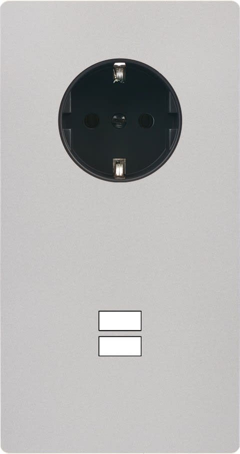 MODELEC - Façade "M" Nickel Sable Double Verticale 1 Prise Schuko 1 Chargeur USB magnétiq