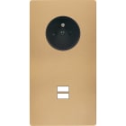 MODELEC - Façade "M" Laiton Sable Double Verticale 1 Prise 1 Chargeur USB magnétique