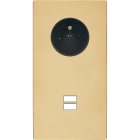 MODELEC - Façade "M" Laiton Verni Double Verticale 1 Prise 1 Chargeur USB magnétique