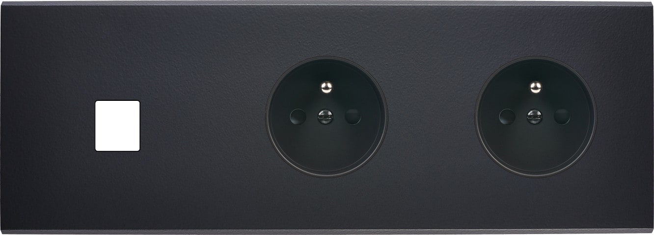 MODELEC - Façade Confidence Laiton Noir Mat Triple Horizontale M1 PC Pc