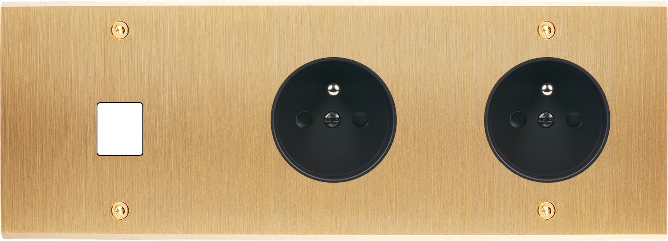 MODELEC - Façade Confidence Laiton Brosse Triple Horizontale M1 PC Pc à Vis