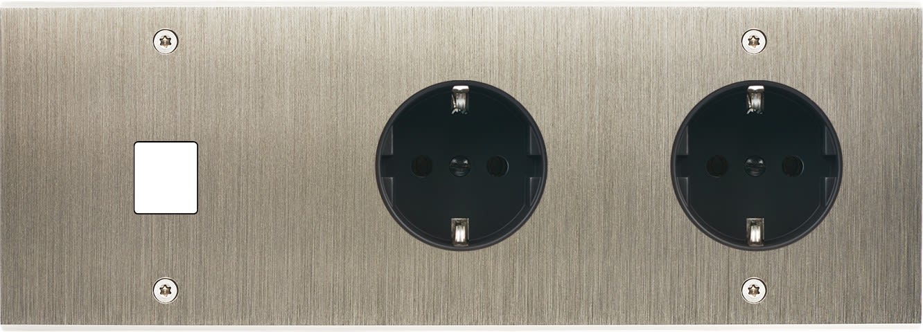 MODELEC - Façade Confidence Laiton Acier Brosse Triple Horizontale M1 PCK Pck à Vis