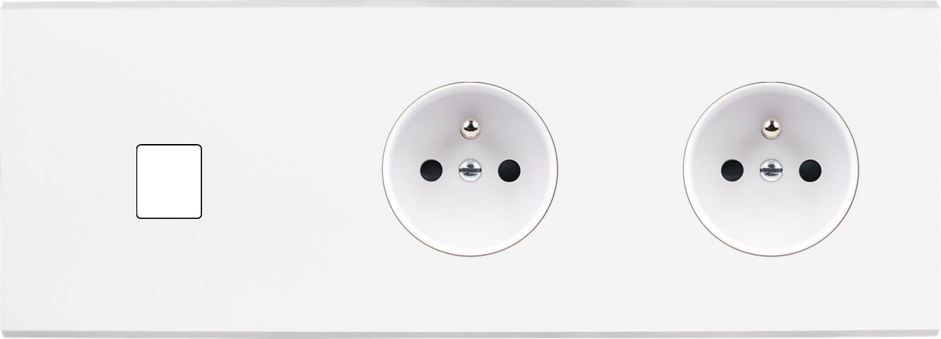 MODELEC - Façade Confidence Laiton Blanc Mat Triple Horizontale M1 PC Pc