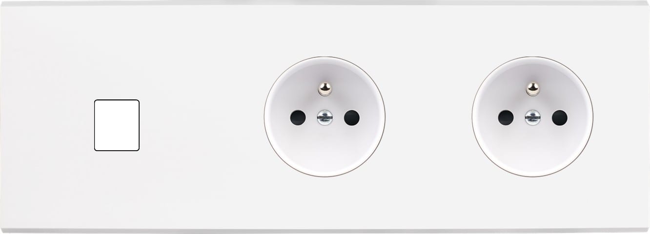 MODELEC - Façade Confidence Laiton Blanc Mat Triple Horizontale M1 PC Pc