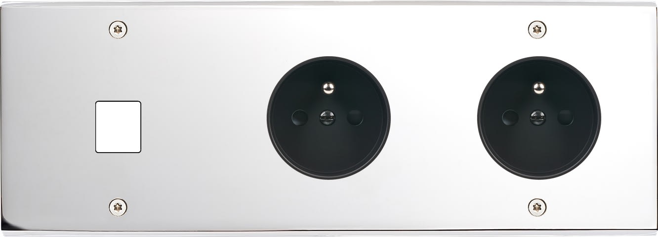 MODELEC - Façade Confidence Laiton Chrome Triple Horizontale M1 PC Pc à Vis