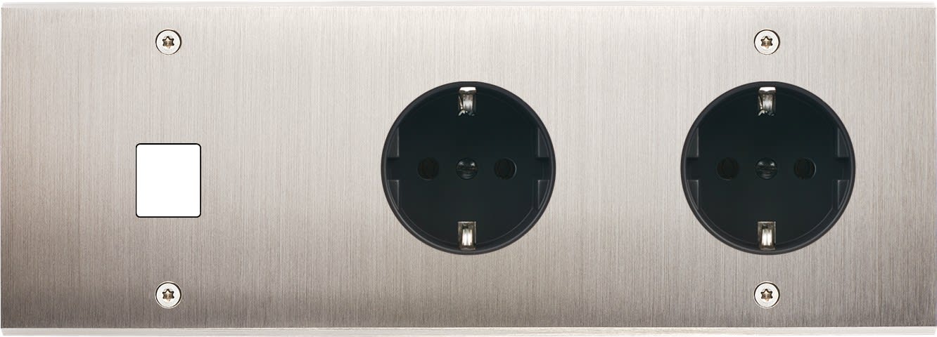 MODELEC - Façade Confidence Laiton Nickel Satine Triple Horizontale M1 PCK Pck à Vis