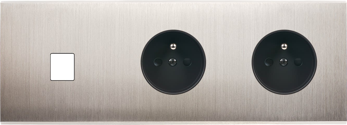 MODELEC - Façade Confidence Laiton Nickel Satine Triple Horizontale M1 PC Pc Ne