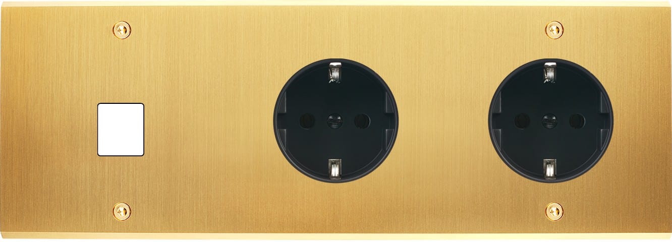 MODELEC - Façade Confidence Laiton Satine Triple Horizontale M1 PCK Pck à Vis