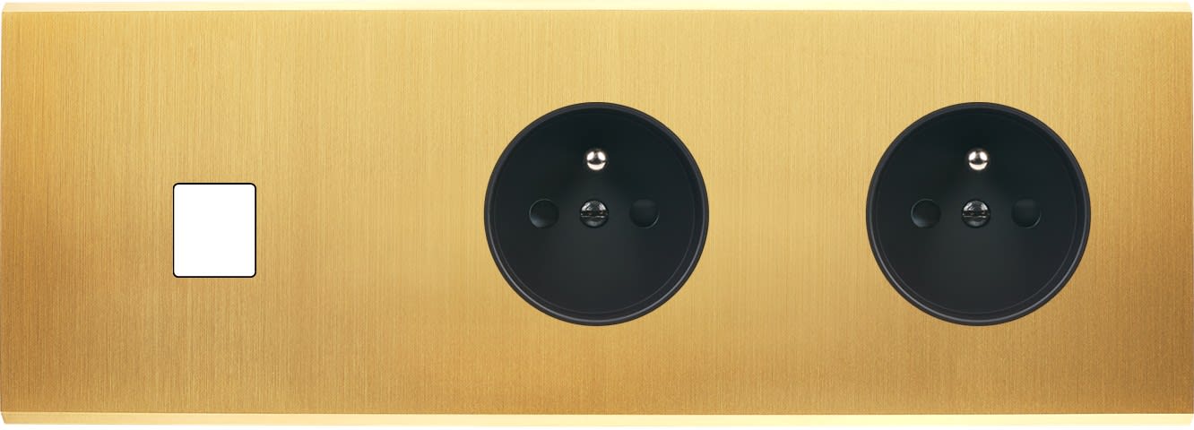 MODELEC - Façade Confidence Laiton Satine Triple Horizontale M1 PC Pc Ne