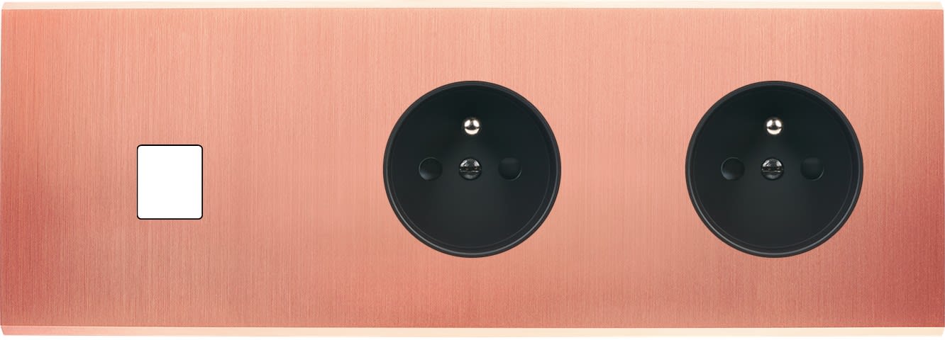 MODELEC - Façade Confidence Laiton Satine Triple Horizontale M1 PC Pc Ne
