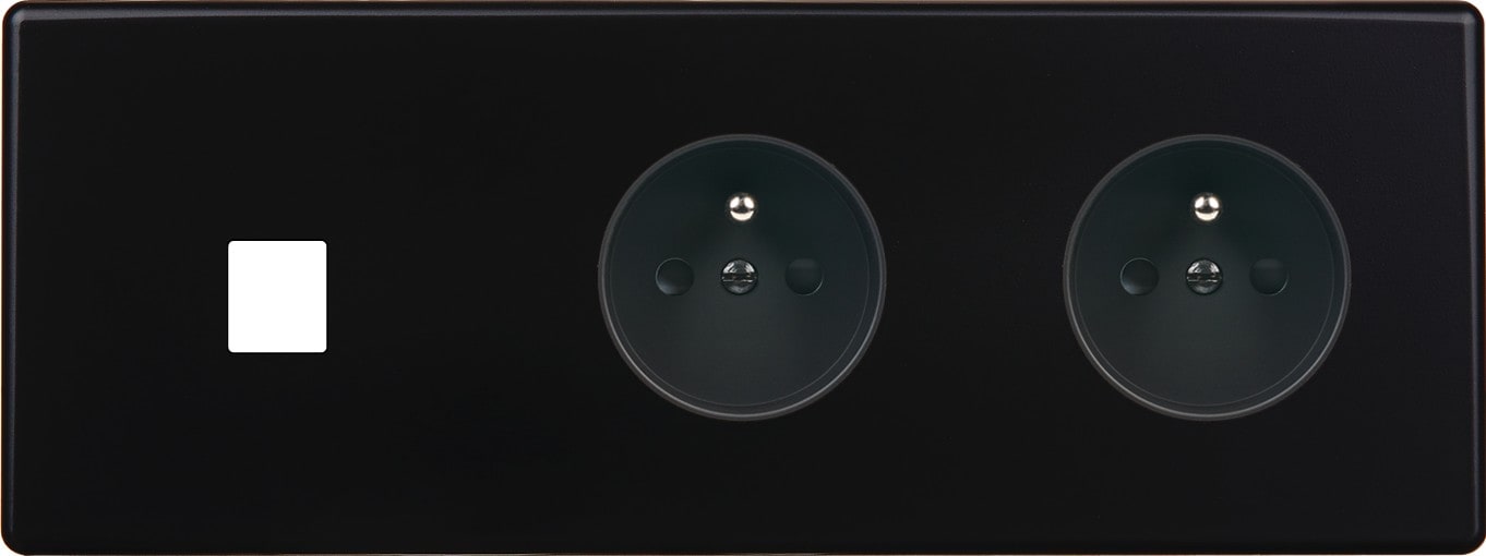 MODELEC - Façade Hitera Noir Triple Horizontale M1 PC Pc