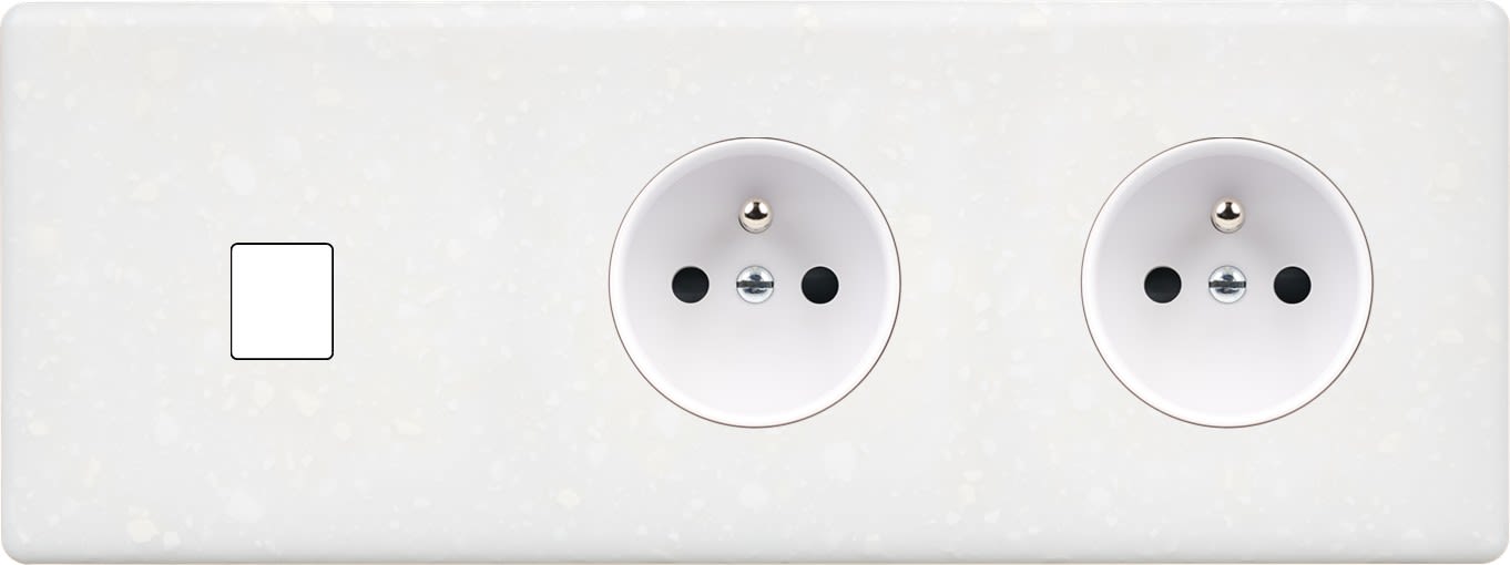 MODELEC - Façade Hitera Terrazzo Blanc Triple Horizontale M1 PC Pc