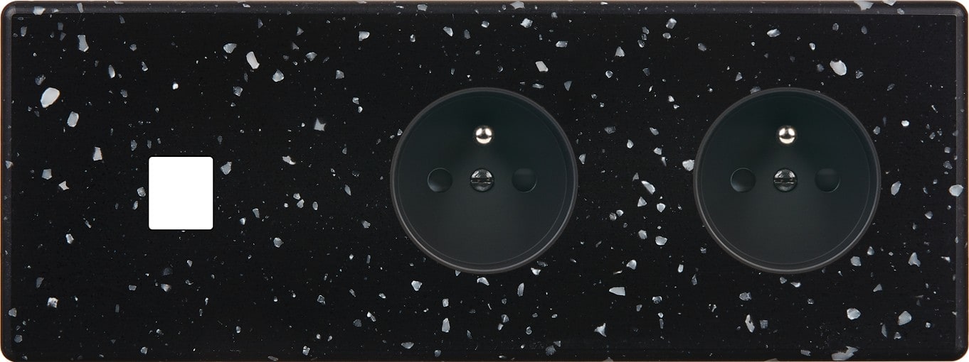 MODELEC - Façade Hitera Terrazzo Noir Triple Horizontale M1 PC Pc