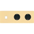 MODELEC - Façade "M" Laiton Brosse Triple Horizontale 1 Media 2 Prises Schuko magnétique