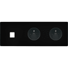 MODELEC - Façade "M" Noir Mat Triple Horizontale 1 Media 1 Prise 1 Prise magnétique
