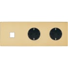 MODELEC - Façade "M" Laiton Miroir Triple Horizontale 1 Media 2 Prises Schuko magnétique