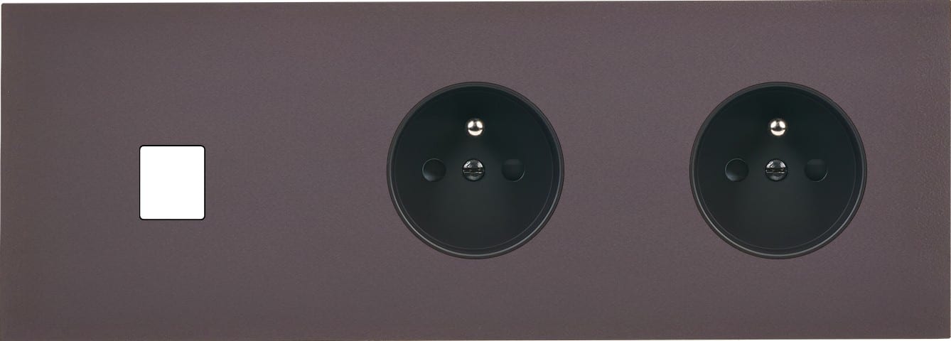 MODELEC - Façade Désir Anthracite Mat Triple Horizontale M1 PC Pc