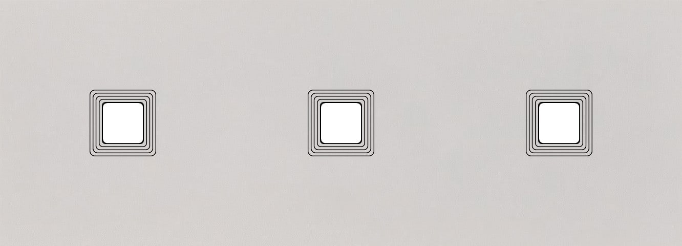 MODELEC - Façade Empreintes VOLUME Blanc Triple Horizontale 3 x 1 bouton carré, magnétique