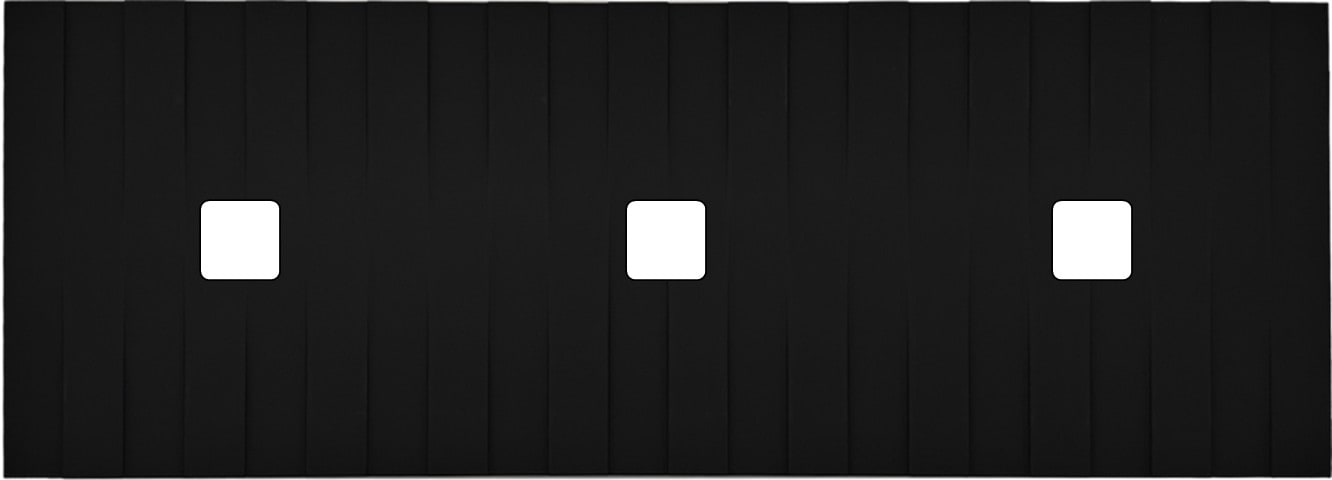 MODELEC - Façade Empreintes LIGNE Noir Triple Horizontale 3 x 1 bouton carré, magnétique