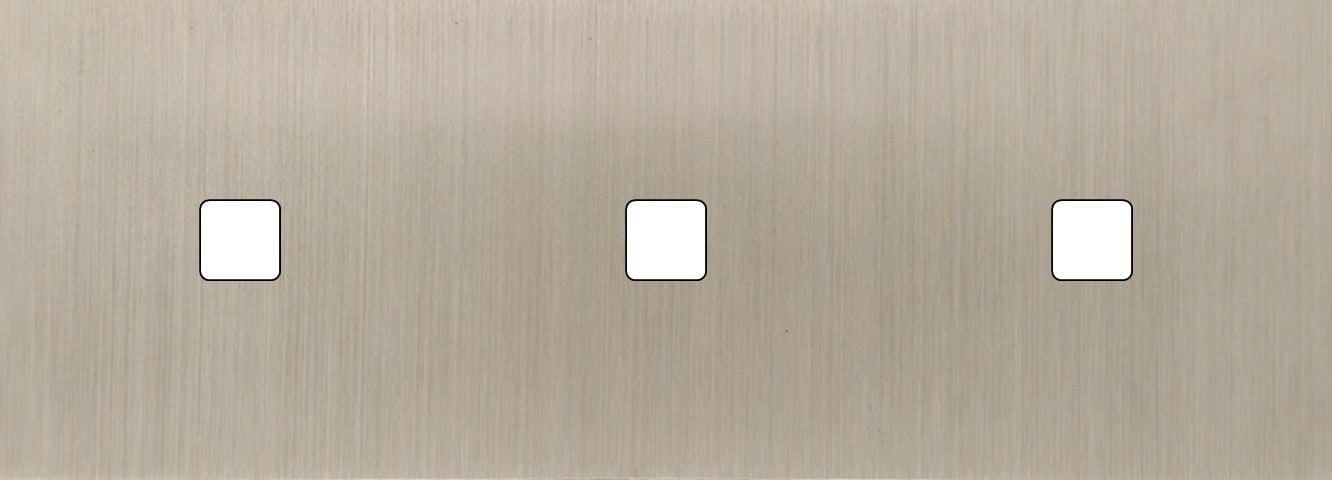 MODELEC - Façade Empreintes PLAN Nickel Sat Triple Horizontale 3 x 1 bouton carré