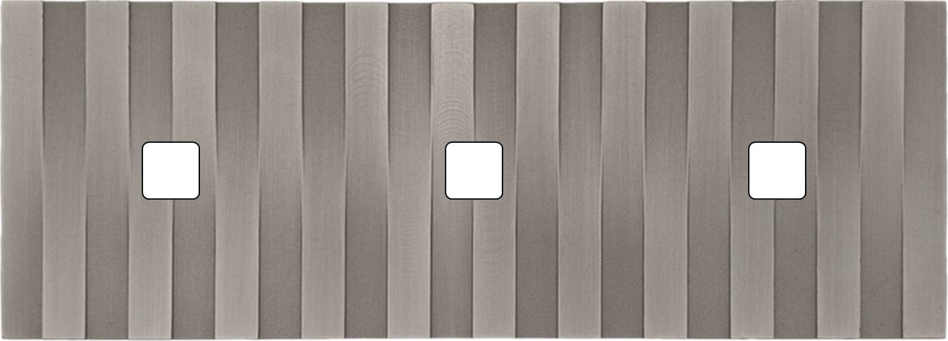 MODELEC - Façade Empreintes LIGNE Nickel Sat Triple Horizontale 3 x 1 bouton carré