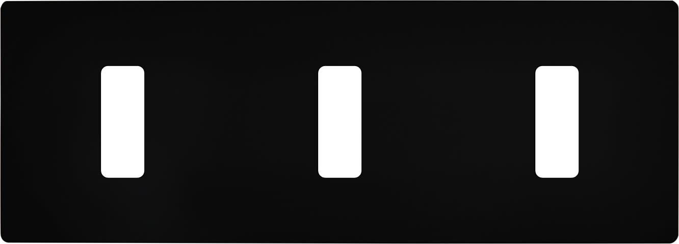 MODELEC - Façade "M" Noir Mat Triple Horizontale 1 Bouton 1 Bouton 1 Bouton magnétique