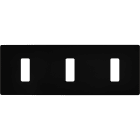 MODELEC - Façade "M" Noir Mat Triple Horizontale 1 Bouton 1 Bouton 1 Bouton magnétique