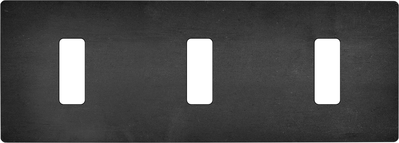 MODELEC - Façade "M" Acier Verni Triple Horizontale 1 Bouton 1 Bouton 1 Bouton magnétique