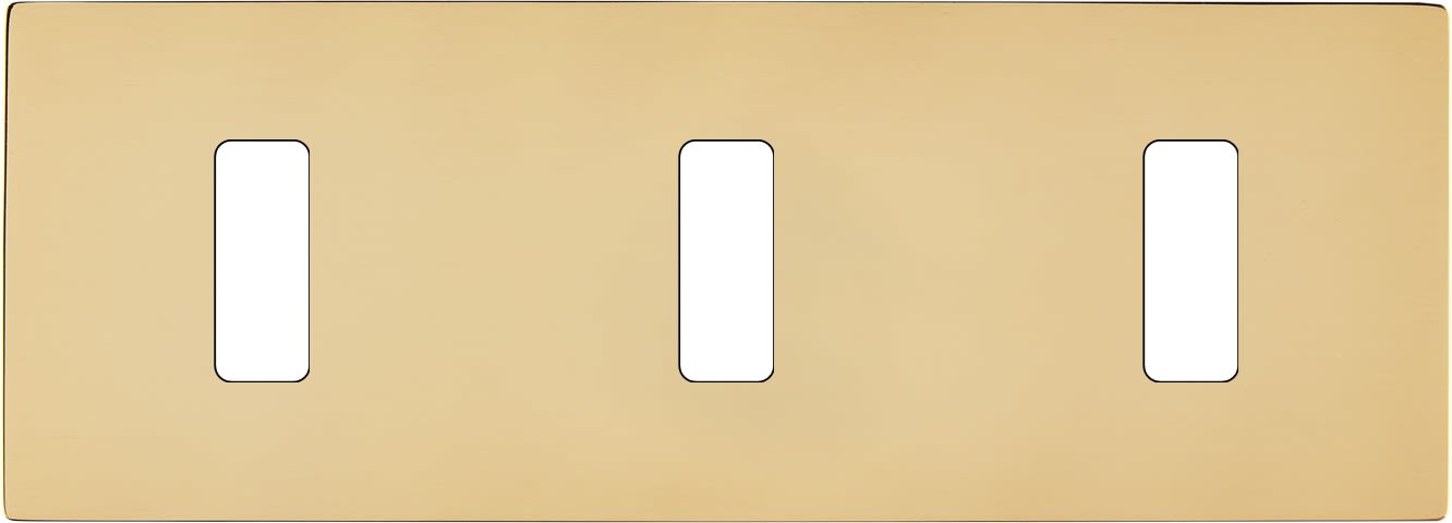 MODELEC - Façade "M" Laiton Miroir Triple Horizontale 1 Bouton 1 Bouton 1 Bouton magnétiq