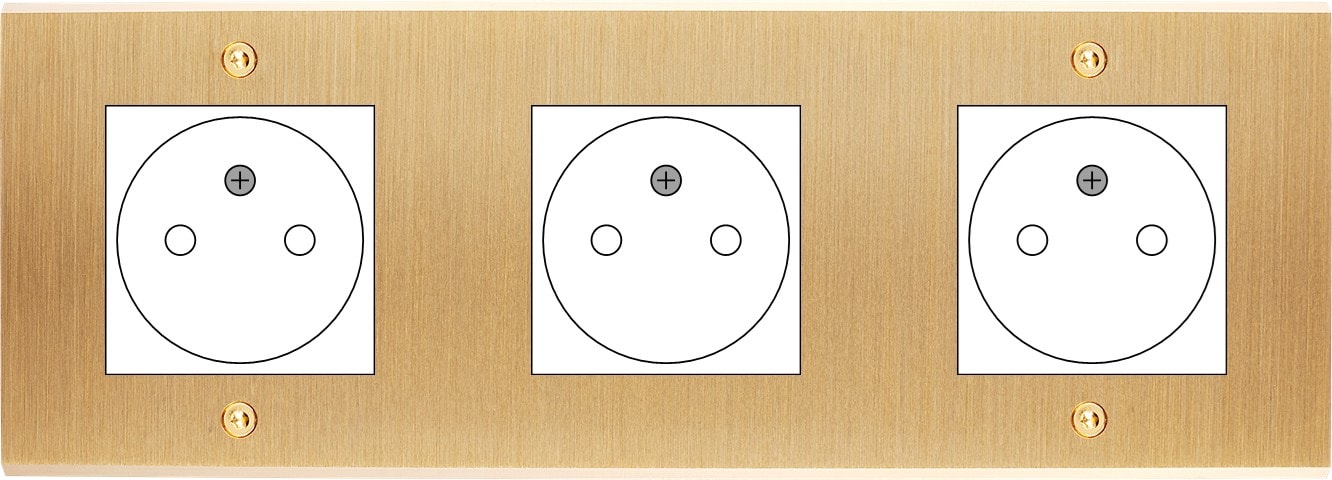 MODELEC - Façade Confidence Laiton Brosse Triple Horizontale 3X B.Ticino