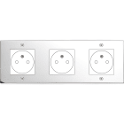 MODELEC - Façade Confidence Laiton Chrome Triple Horizontale 3X B.Ticino