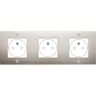 MODELEC - Façade Confidence Laiton Nickel Satine Triple Horizontale 3X B.Ticino