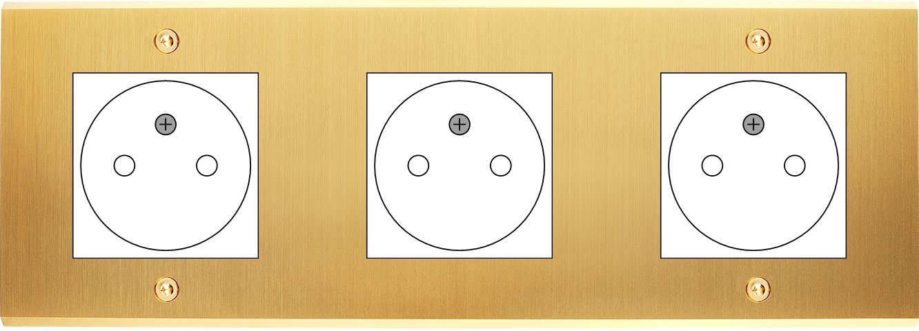 MODELEC - Façade Confidence Laiton Satine Triple Horizontale 3X B.Ticino