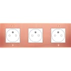 MODELEC - Façade Confidence Laiton Cuivre Satine Triple Horizontale Ouverture 44X44