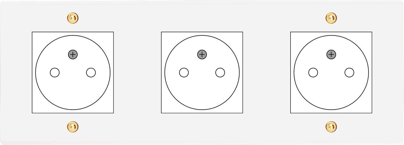 MODELEC - Façade Confidence Laiton Blanc Email Triple Horizontale 3X B.Ticino