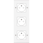 MODELEC - Façade Confidence Laiton Blanc Mat Triple Verticale 3X B.Ticino