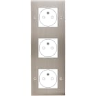 MODELEC - Façade Confidence Laiton Nickel Satine Triple Verticale 3X B.Ticino