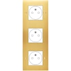 MODELEC - Façade Confidence Laiton Satine Triple Verticale 3X B.Ticino