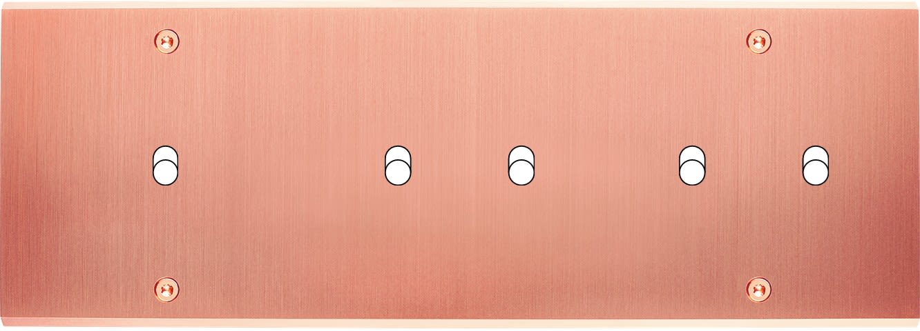 MODELEC - Façade Confidence Laiton Cuivre Satine Triple Horizontale B1 B2 B2 à Vis