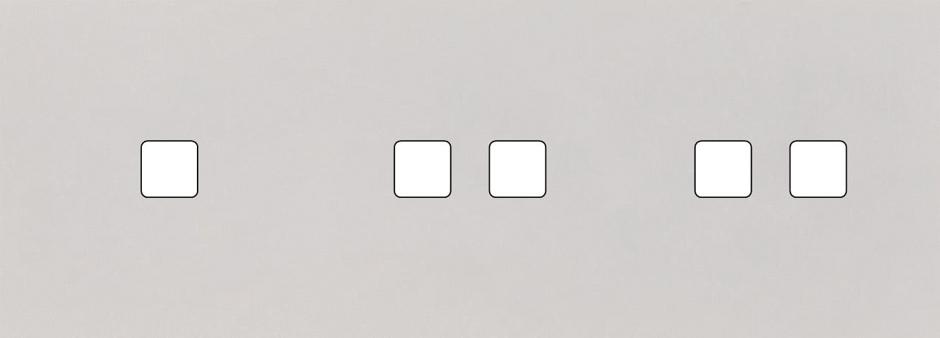 MODELEC - Façade Empreintes PLAN Blanc Triple Horizontale 1 bouton 2 boutons 2 boutons M