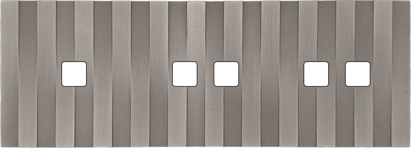 MODELEC - Façade Empreintes LIGNE Nickel Sat Triple Horiz 1 bouton 2 boutons 2 boutons M
