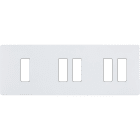 MODELEC - Façade "M" Blanc Mat Triple Horizontale 1 Bouton 2 Boutons 2 Boutons magnétique