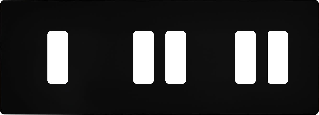 MODELEC - Façade "M" Noir Mat Triple Horizontale 1 Bouton 2 Boutons 2 Boutons magnétique